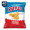 Ruffles Potato Chips, Cheddar & Sour Cream, 1 Oz Bags, 40 Count