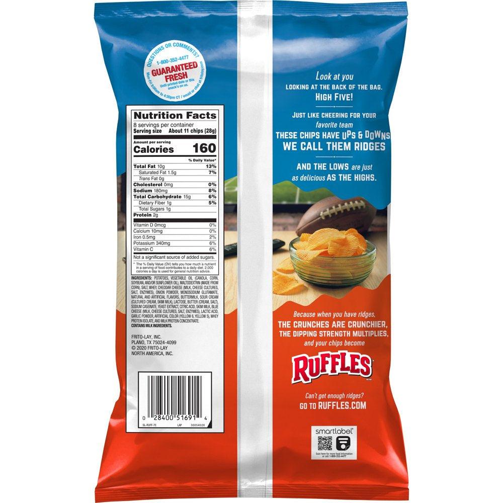 Ruffles Potato Chips Cheddar & Sour Cream Flavored 8 Oz