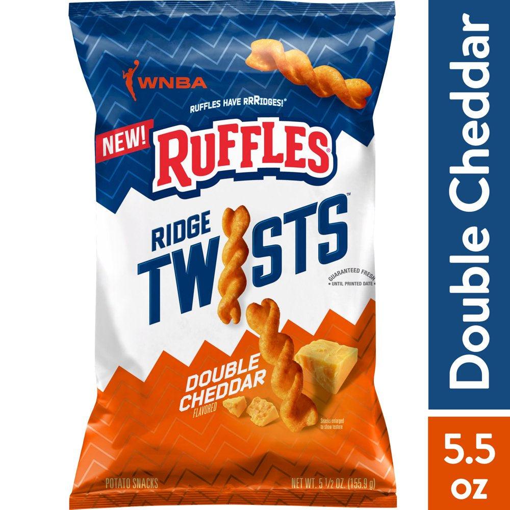 Ruffles Ridge Twists, Double Cheddar, 5.5 Oz Bag