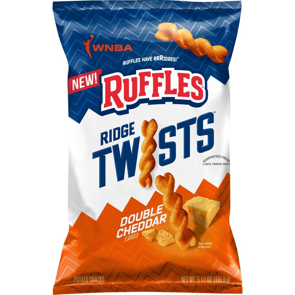 Ruffles Ridge Twists, Double Cheddar, 5.5 Oz Bag