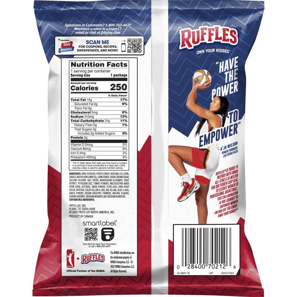 Ruffles Ridge Twists Snack Chips, Smoky BBQ, 1.75 Oz