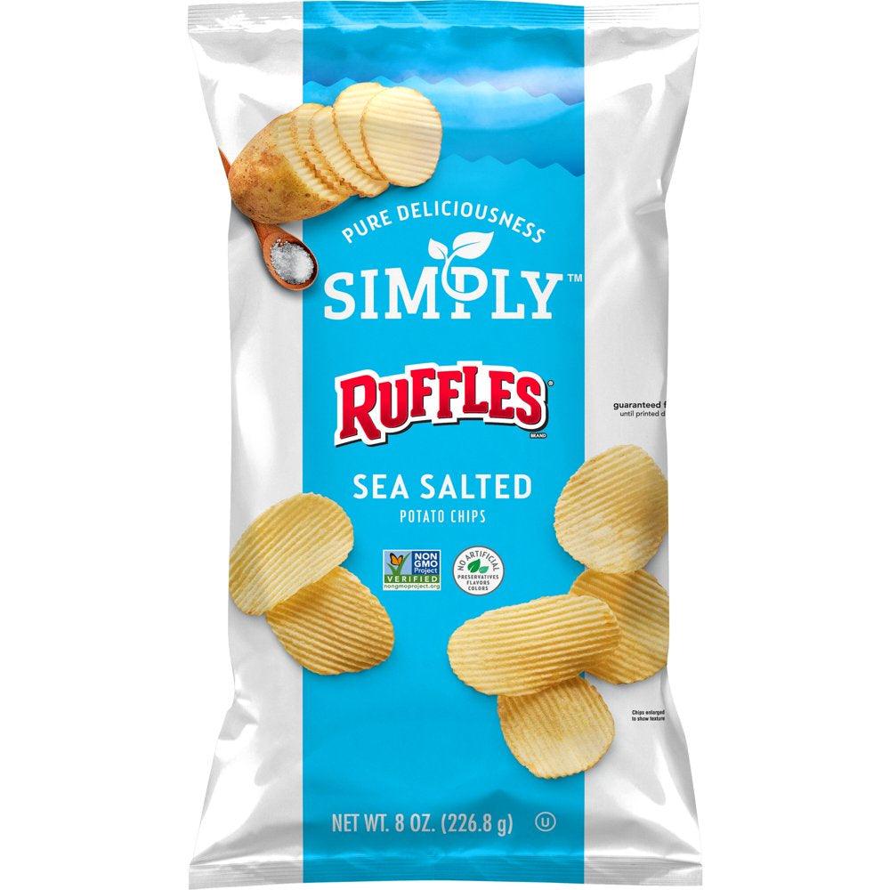 Ruffles Simply Potato Chips Sea Salted 8 Ounce