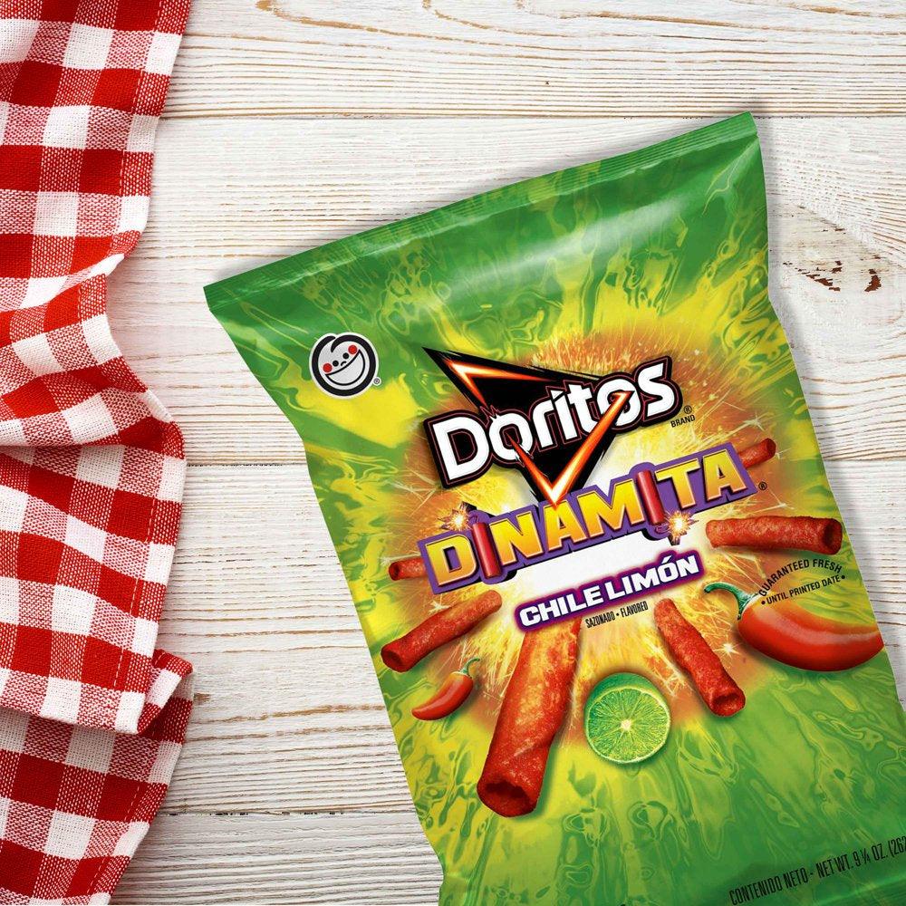 Sabritas Doritos Dinamita Chile Limon Rolled Flavored Tortilla Chips, 9.25 Oz.