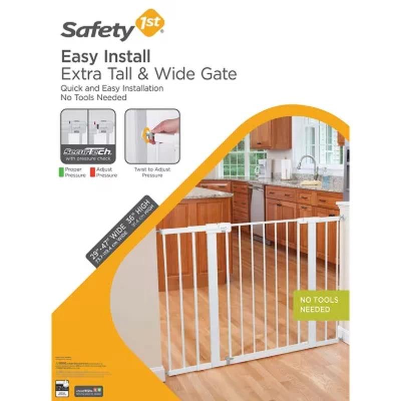 Safety 1St Easy-Install Extra Tall Gate, 47" X 36", White