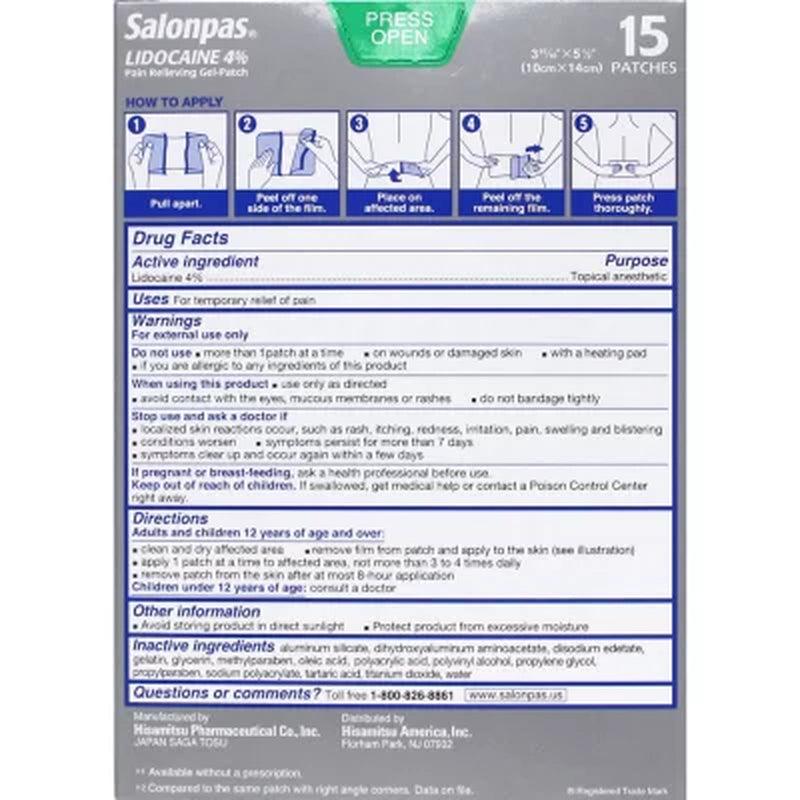 Salonpas Lidocaine Gel-Patch (15 Ct.)