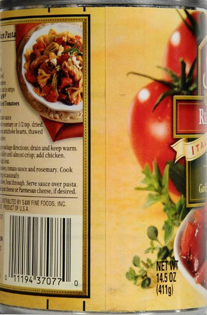 S&W Italian Recipe Canned Diced Tomatoes, 14.5 Oz Can