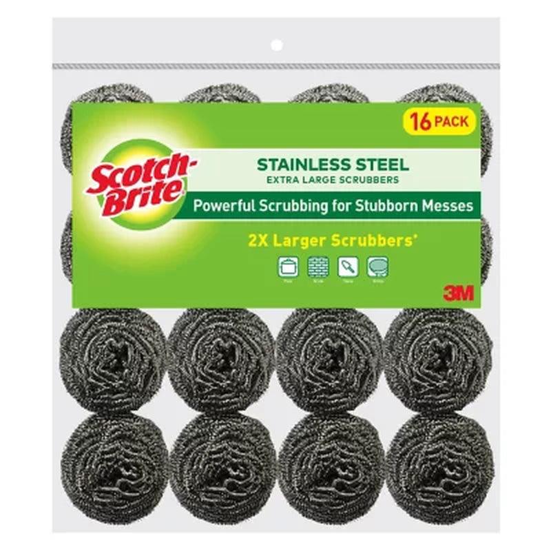 Scotch-Brite 2X Larger Stainless Steel Scrubbers Club Pack (16 Pk.)