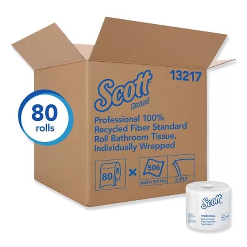 Scott Essential 100% Recycled Fiber SRB 2-Ply Bathroom Tissue (506 Sheets/Roll, 80 Rolls)