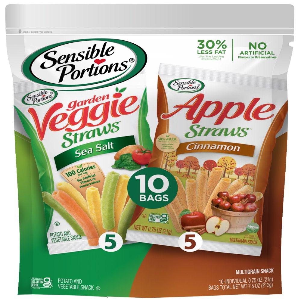 Sensible Portions Cinnamon Apple & Sea Salt Garden Veggie Straws, 0.75 Oz (10 Count)