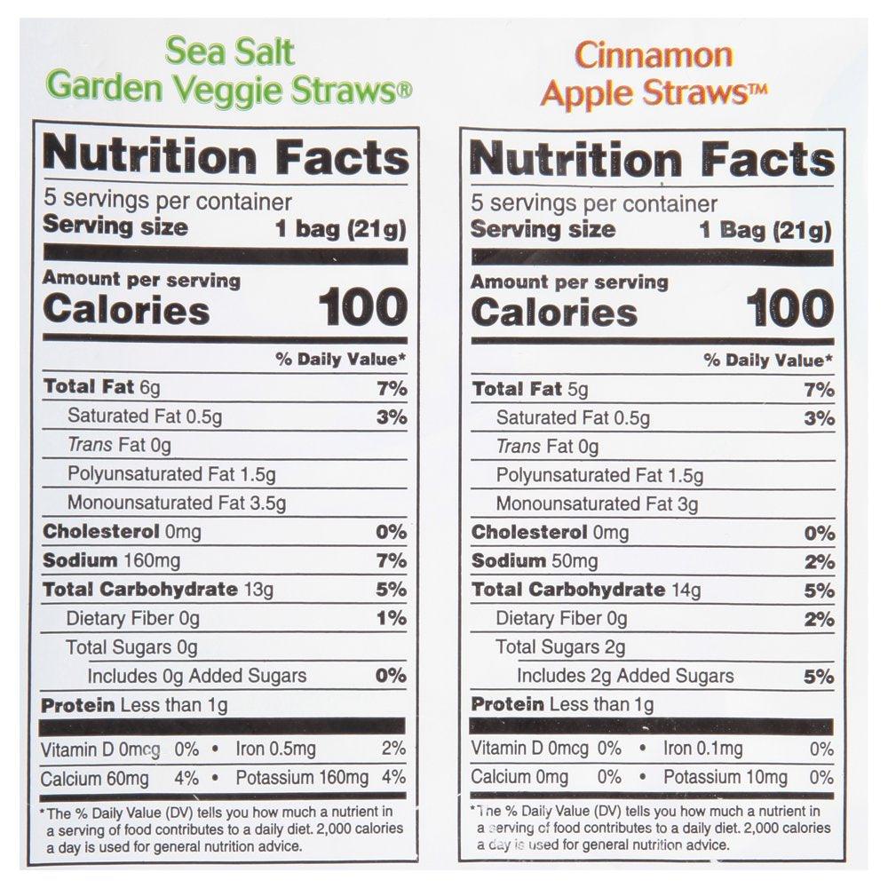 Sensible Portions Cinnamon Apple & Sea Salt Garden Veggie Straws, 0.75 Oz (10 Count)