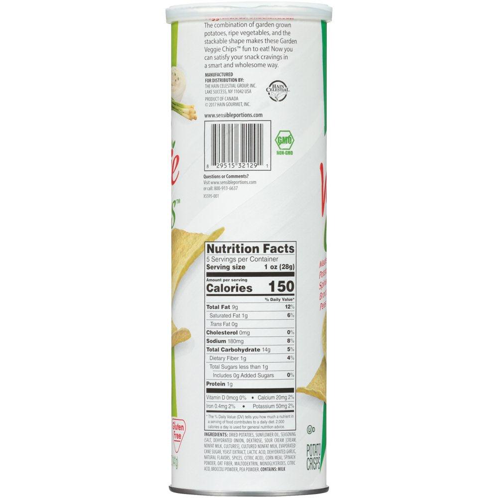 Sensible Portions Garden Veggie Chips, Sour Cream & Onion, 5 Oz Canister