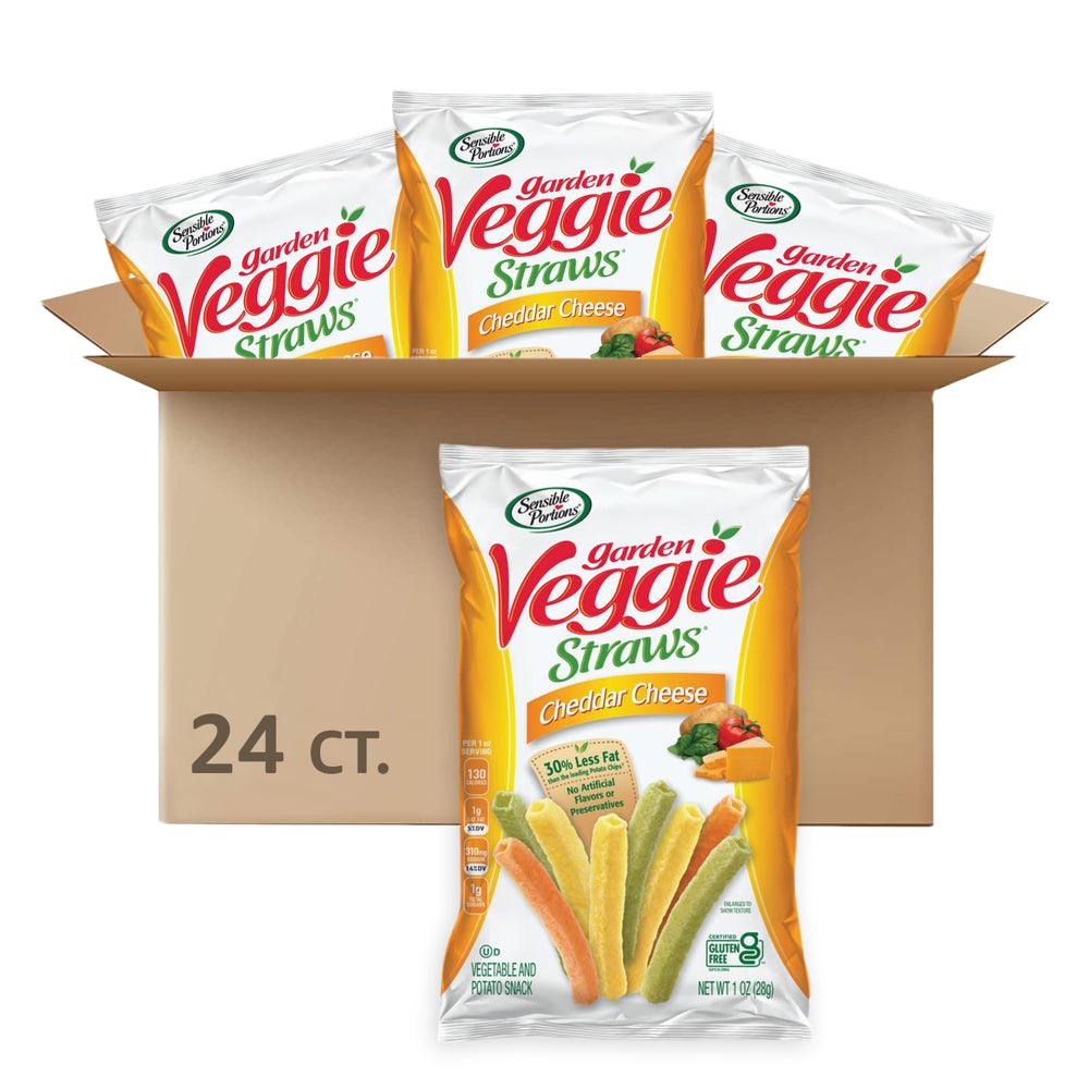 Sensible Portions Gluten-Free Cheddar Cheese Garden Veggie Straws, 1 Oz (24 Count)