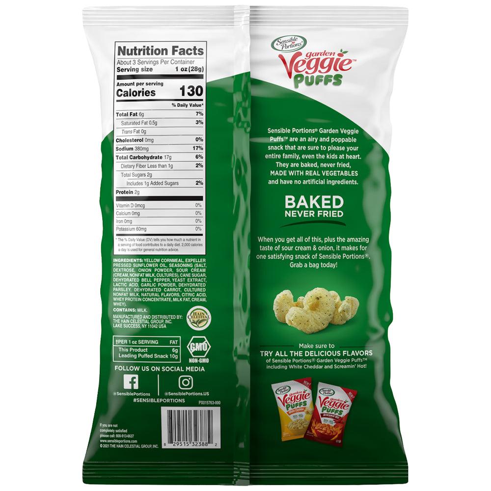 Sensible Portions Gluten-Free Sour Cream & Onion Garden Veggie Puffs, 3.75 Oz