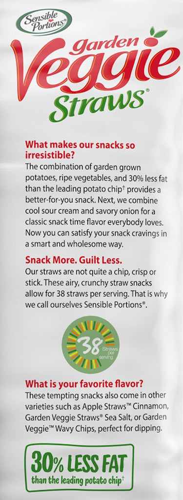 Sensible Portions Gluten-Free Sour Cream & Onion Garden Veggie Straws, 6 Oz.