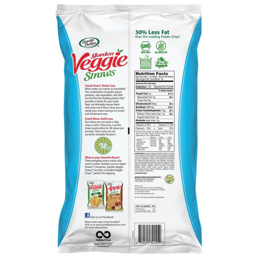 Sensible Portions Gluten-Free Zesty Ranch Garden Veggie Straws, 16 Oz.