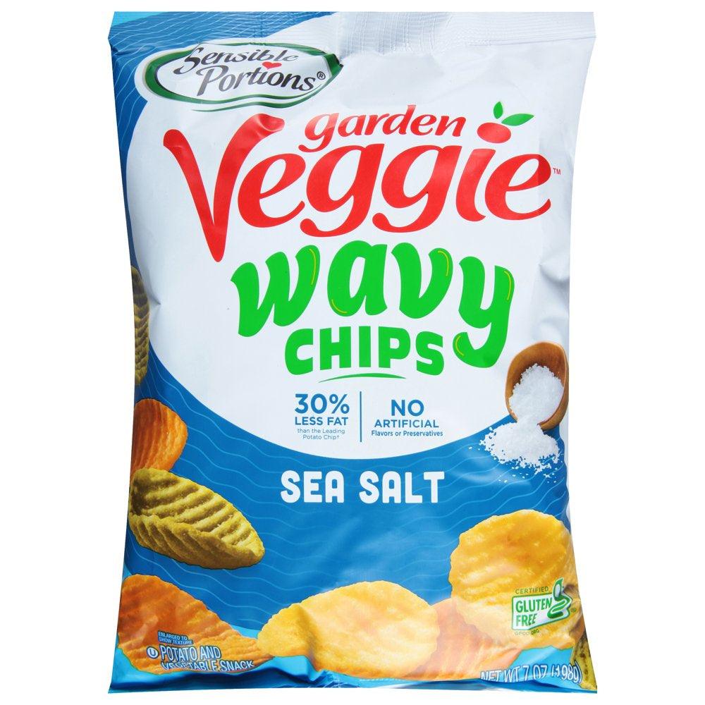 Sensible Portions Vegan Garden Veggie Wavy Chips, Sea Salt, 7 Oz.