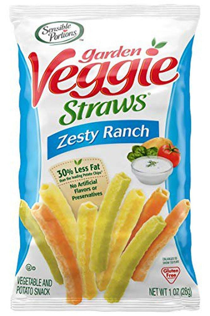 Sensible Portions Zesty Ranch Veggie Straws 1 Oz Bags - Pack of 24