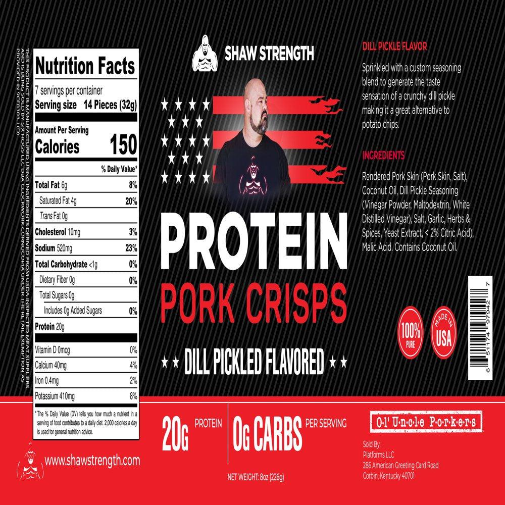 Shaw Strength Protein Pork Crisps (Dill Pickle Flavor, 8Oz)