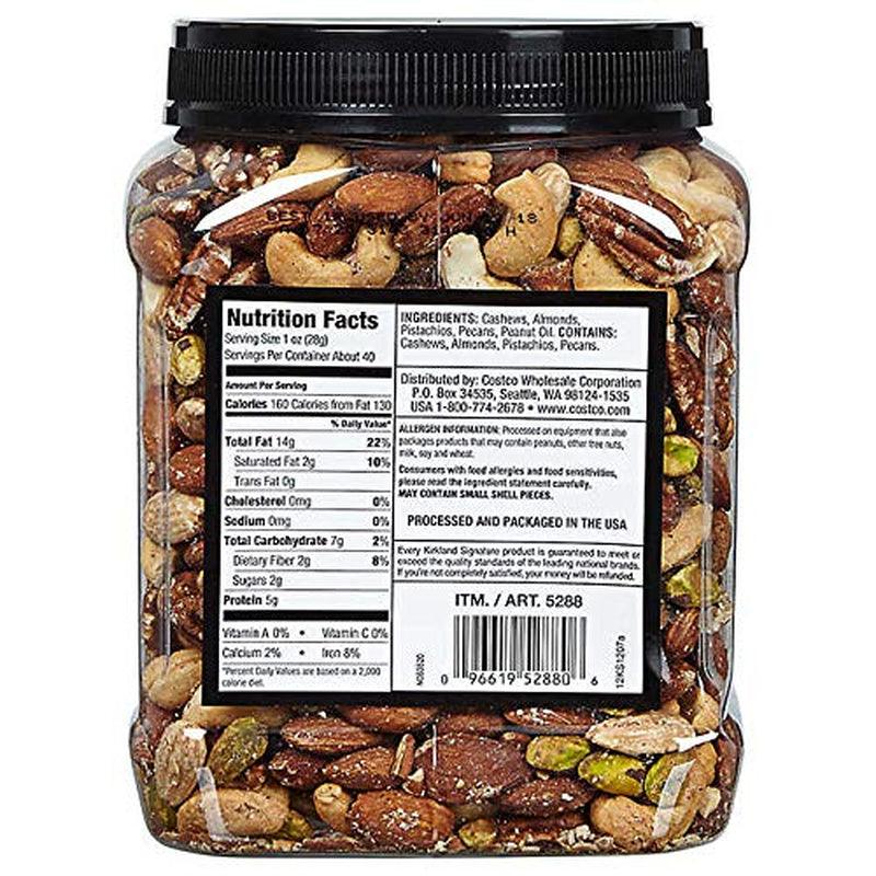 Signature Extra Fancy Mixed Nuts Unsalted and Shelled 40 Oz (Pack of 4), 1 Pack of Roasted Virginia Peanut Also Included by Bulkidoki