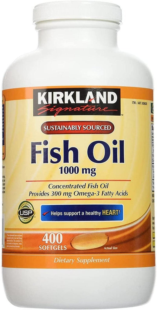 Signature Natural Fish Oil Concentrate with Omega-3 Fatty Acids, 400 Softgels, White