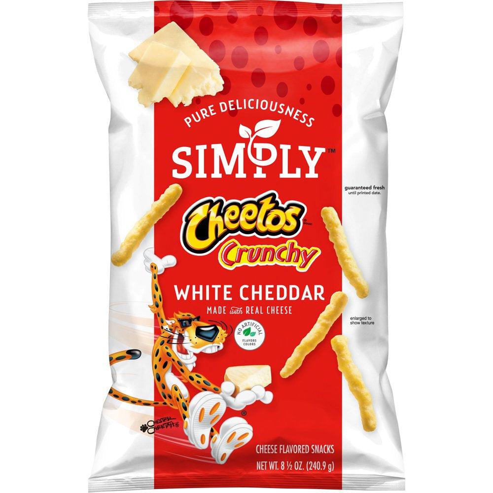 Simply Cheetos White Cheddar Crunchy Cheese Flavored Snacks, 8.5 Oz Bag