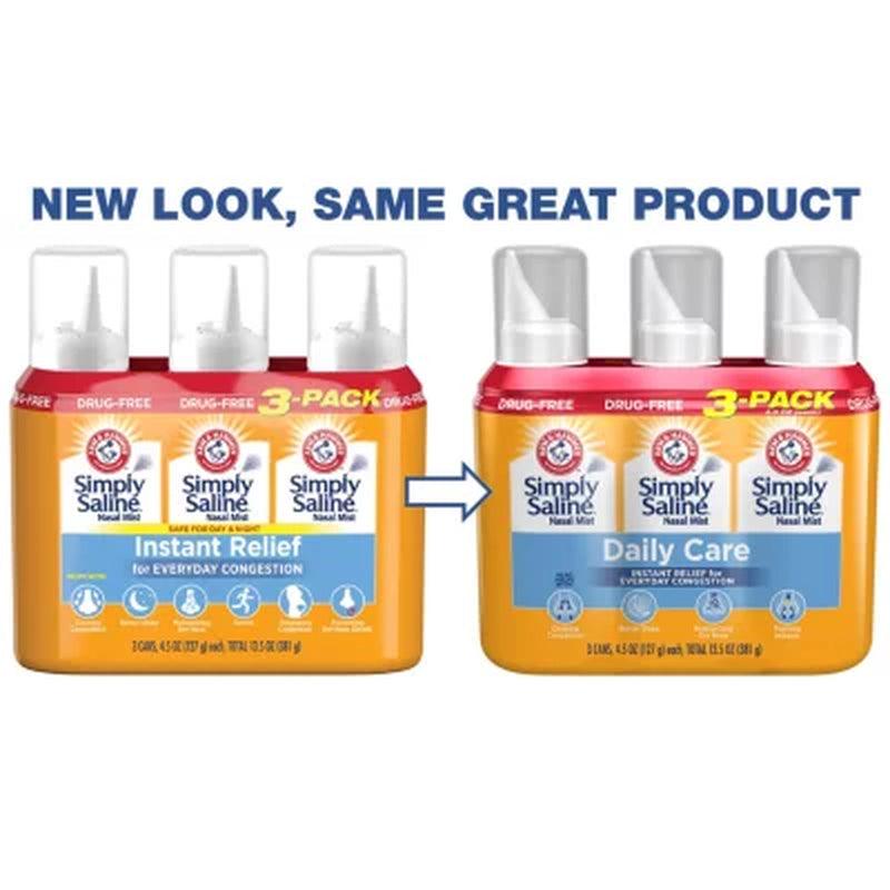 Simply Saline Adult Nasal Mist Daily Care (3 Pk., 4.5 Oz./Pk.)