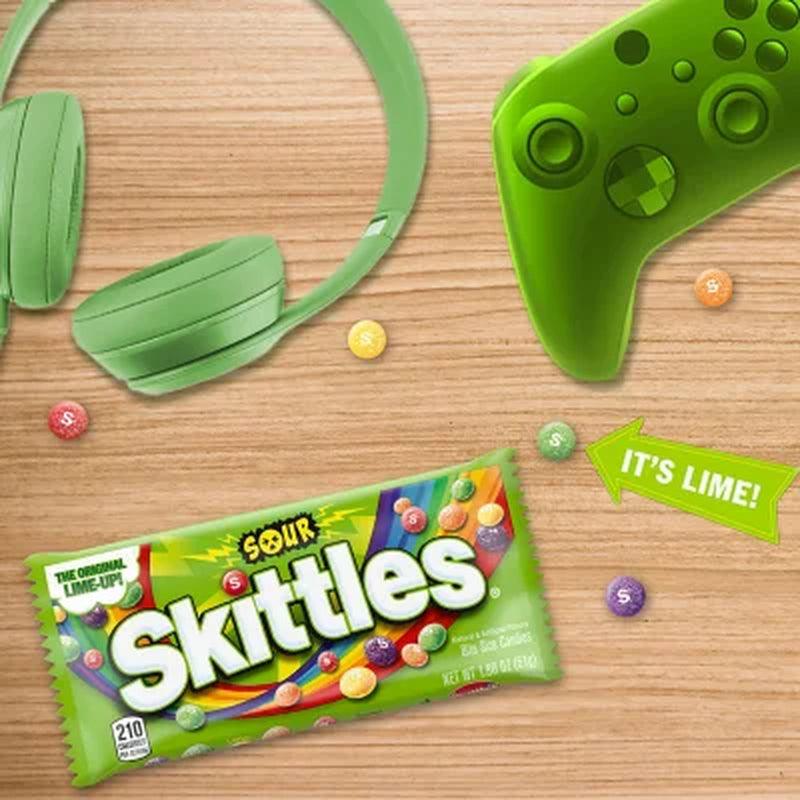 Skittles Sour Fruity Chewy Candy Full Size Bulk Pack (1.8 Oz., 24 Ct.)