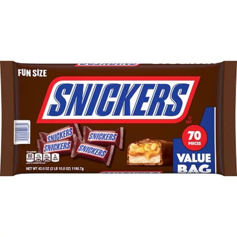 Snickers Fun Size Bulk Chocolate Candy Bars (42 Oz., 70 Ct.)