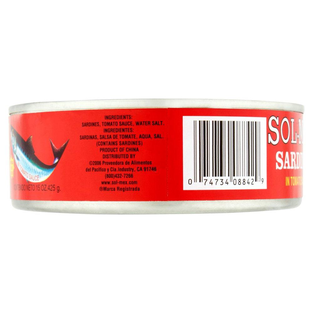 Sol-Mex Wild Caught Sardines in Tomato Sauce, 15 Oz