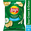 Sour Cream & Onion Flavored Potato Chips, Party Size, 12.5 Oz Bag Pack of 2