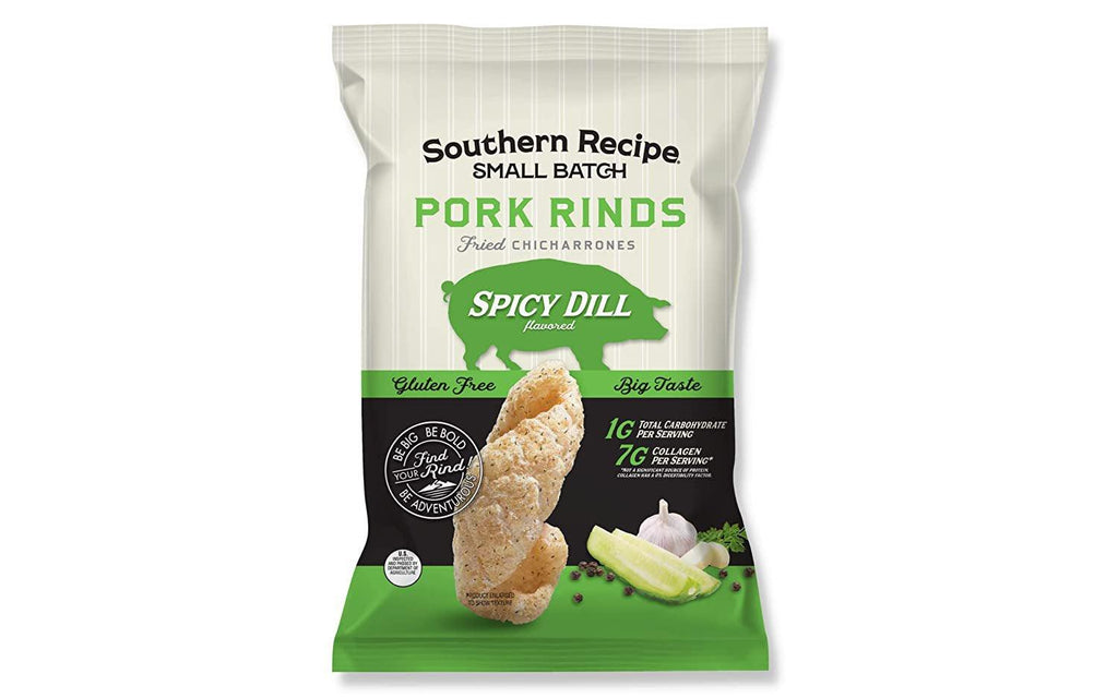 Southern Recipe Small Batch: Pork Rind Spicy Dill, 4 Oz Pack of 6