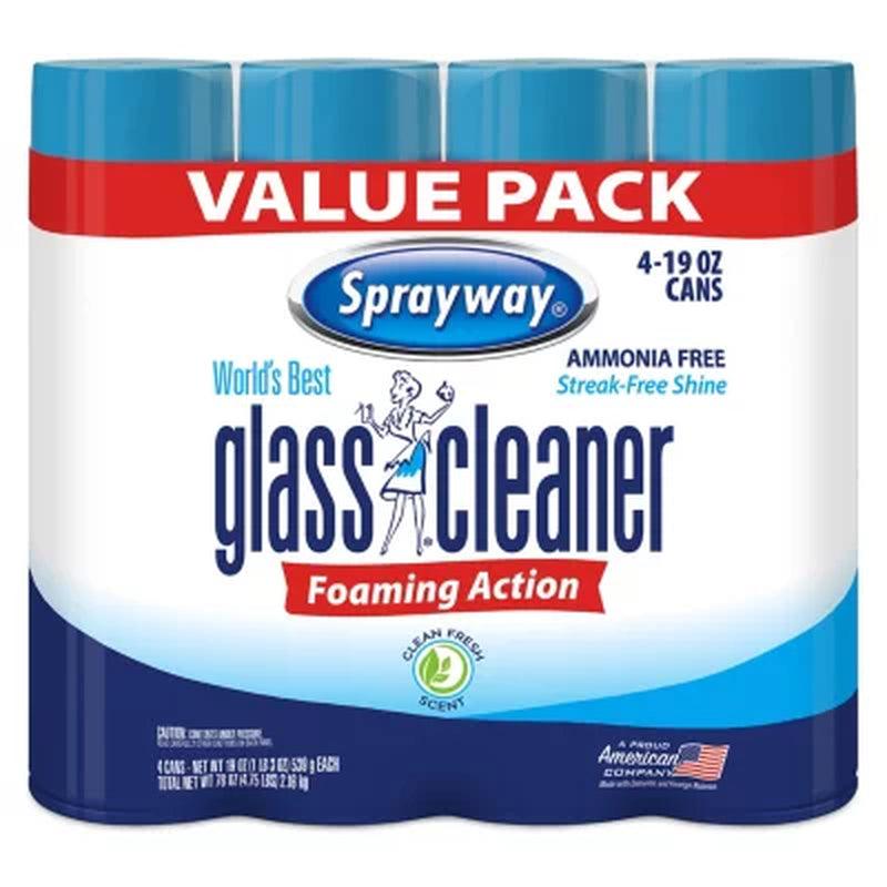 Sprayway Glass Cleaner, 19 Oz. Cans (Choose Pack Size)