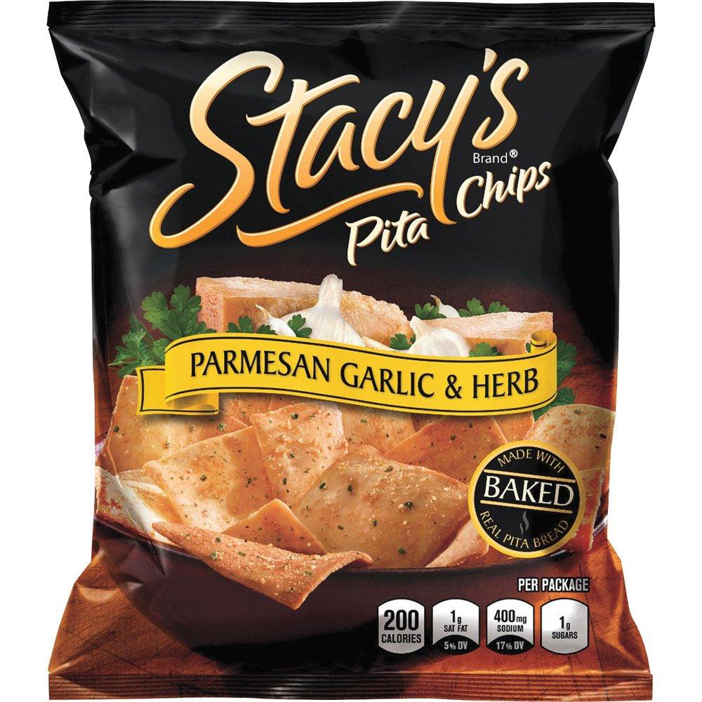 Stacy'S Baked Pita Chips - No Artificial Flavor, No Artificial Color, Low Fat, No Msg - Parmesan Garlic & Herb - 24 / Box