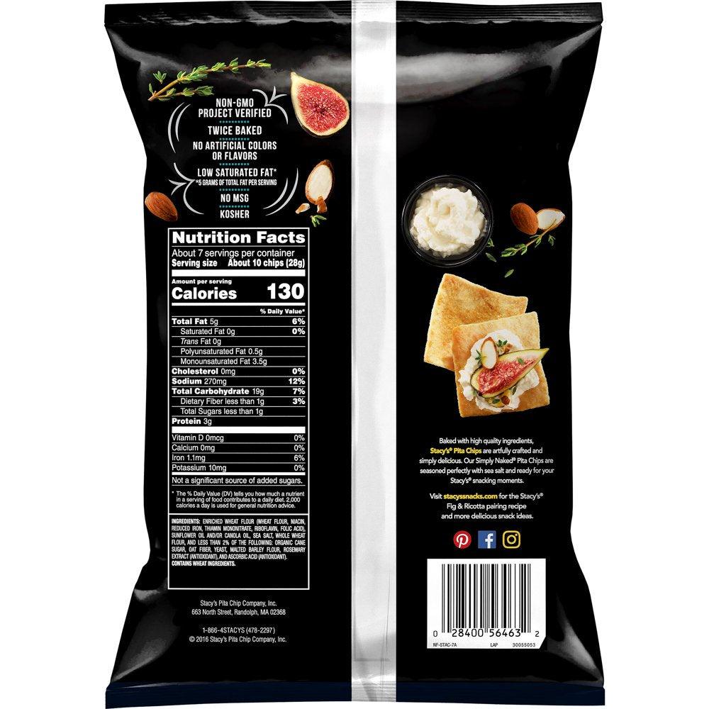 Stacy'S Simply Naked Baked Pita Chips, 7.33 Oz Bag