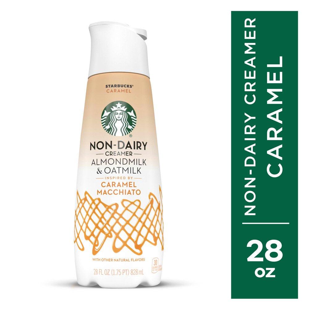 Starbucks Caramel Flavored Almondmilk and Oatmilk Non Dairy Liquid Coffee Creamer, 28 Fl Oz