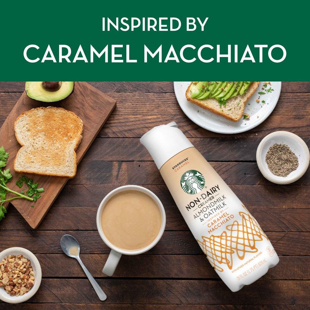 Starbucks Caramel Flavored Almondmilk and Oatmilk Non Dairy Liquid Coffee Creamer, 28 Fl Oz