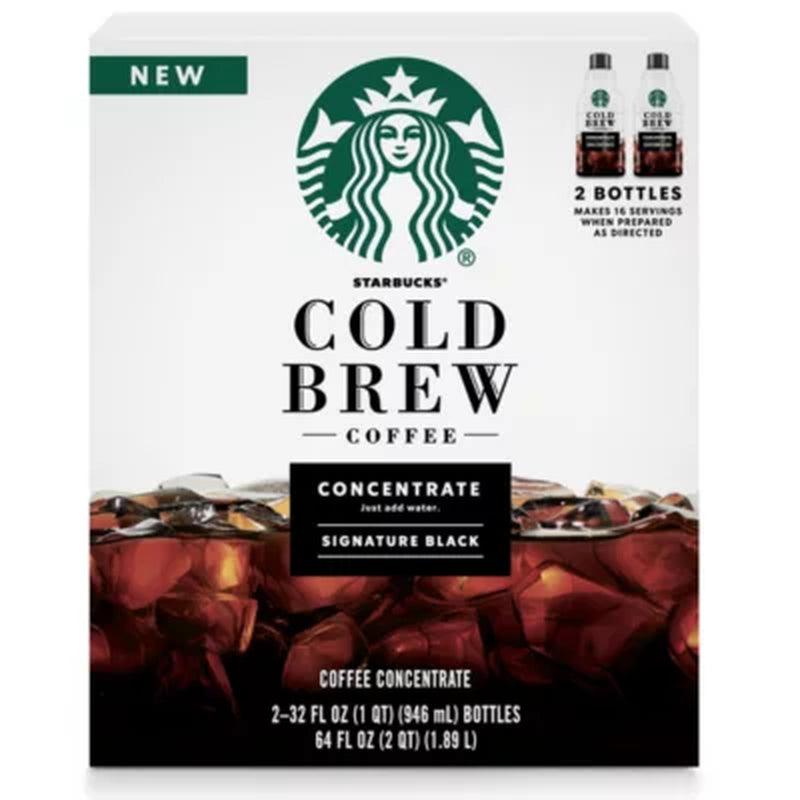 Starbucks Cold Brew Signature Black Medium Roast Coffee Concentrates (32 Oz., 2 Pk.)