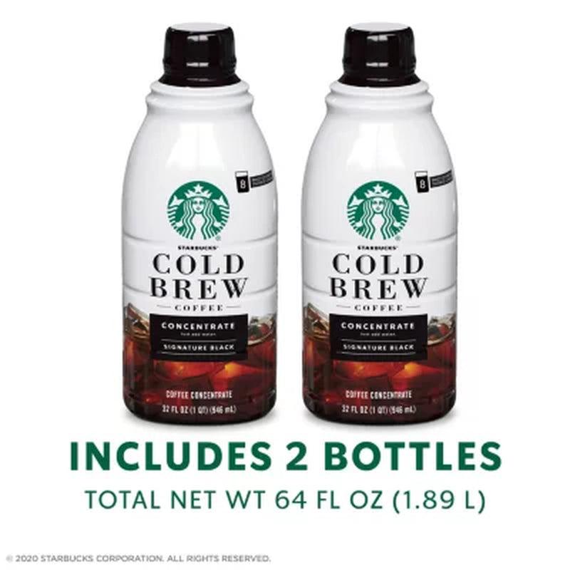 Starbucks Cold Brew Signature Black Medium Roast Coffee Concentrates (32 Oz., 2 Pk.)