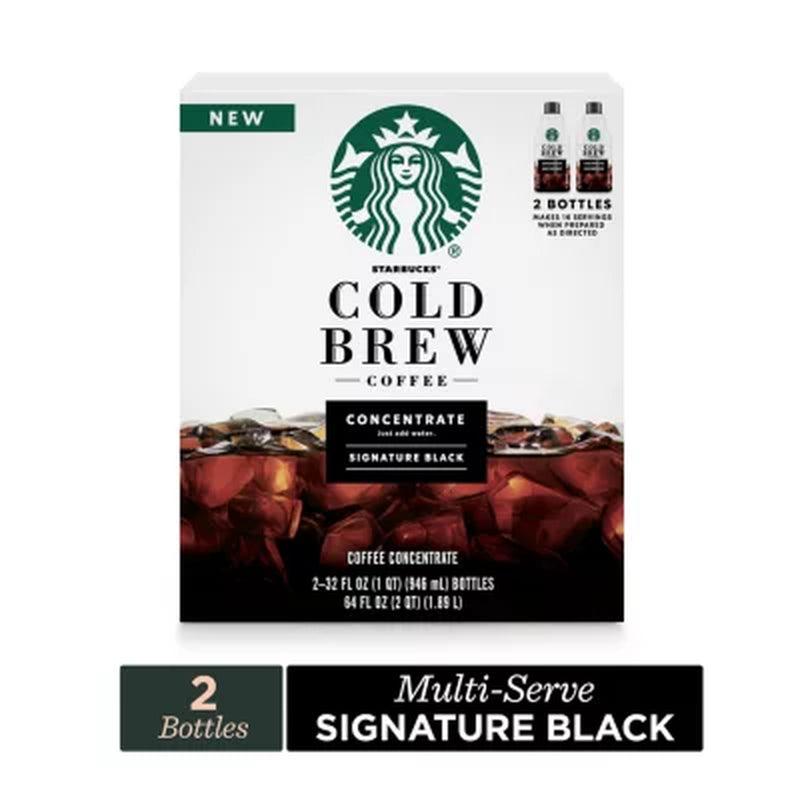 Starbucks Cold Brew Signature Black Medium Roast Coffee Concentrates (32 Oz., 2 Pk.)