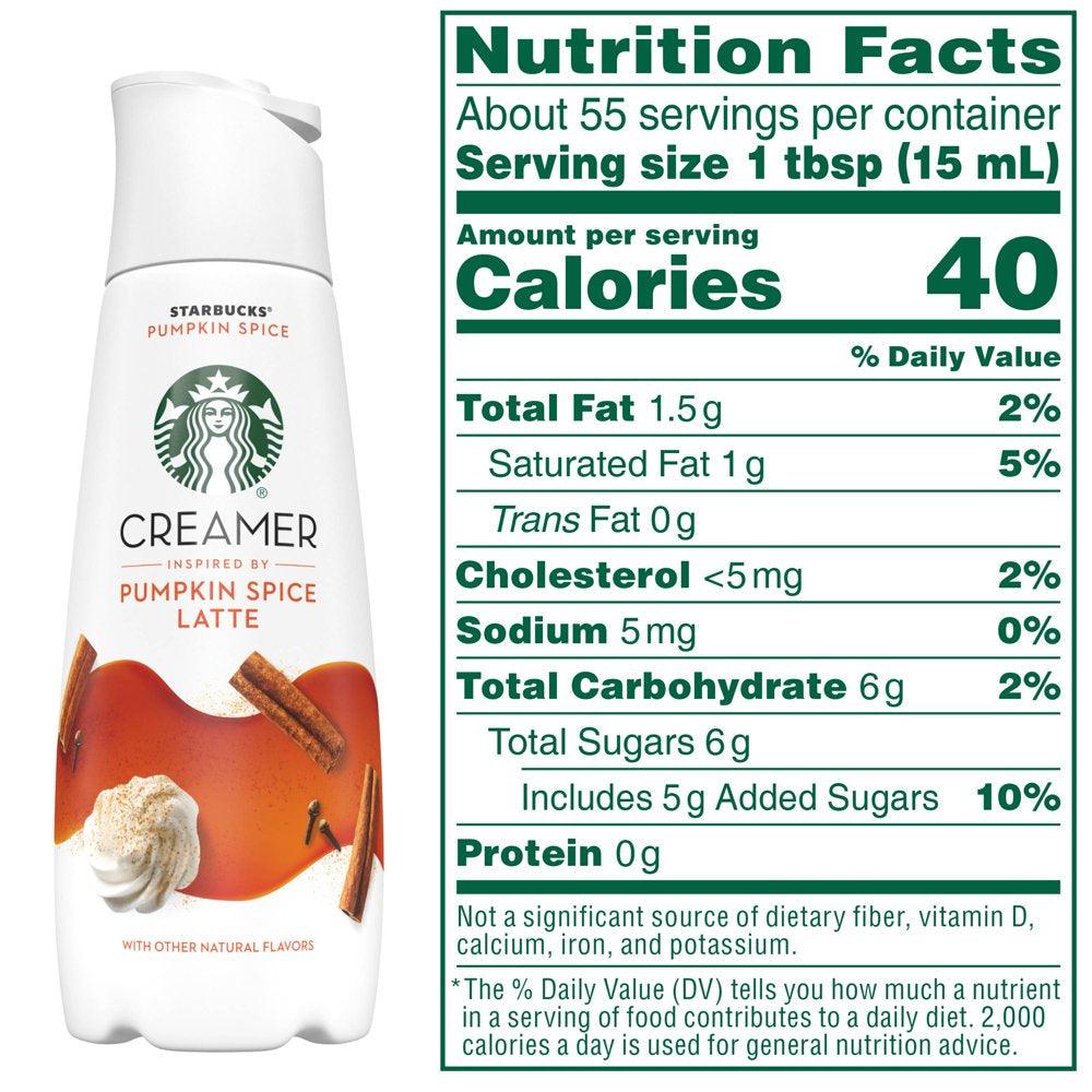 Starbucks Liquid Coffee Creamer, Pumpkin Spice Creamer, 28 Oz. Bottle