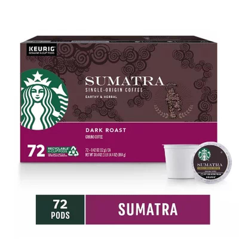 Starbucks Single-Origin Sumatra Coffee K-Cups, Dark Roast (72 Ct.)