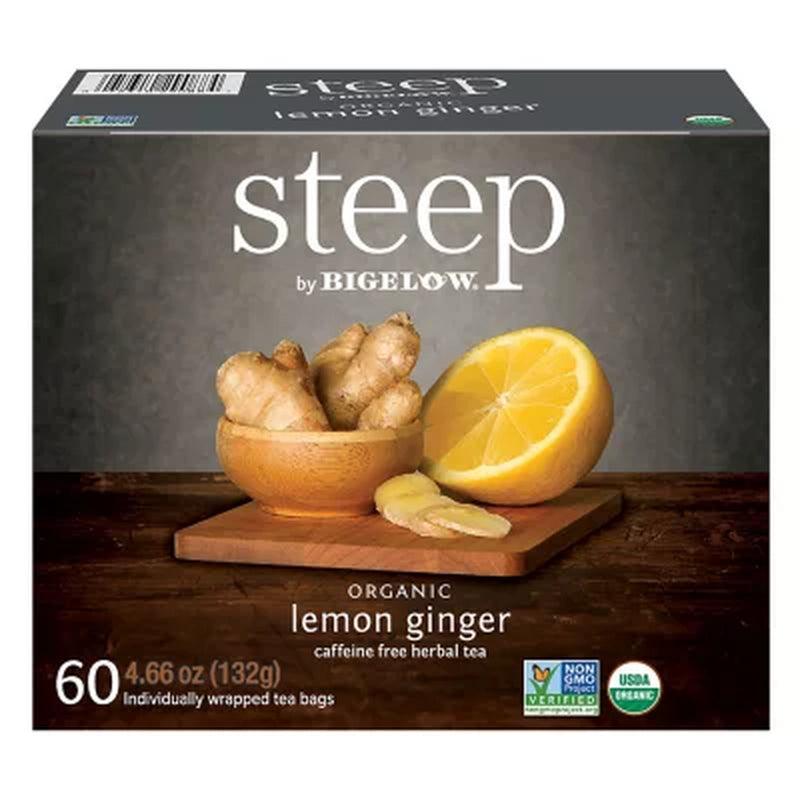 Steep by Bigelow Lemon Ginger Herbal Tea ( 60 Ct.)