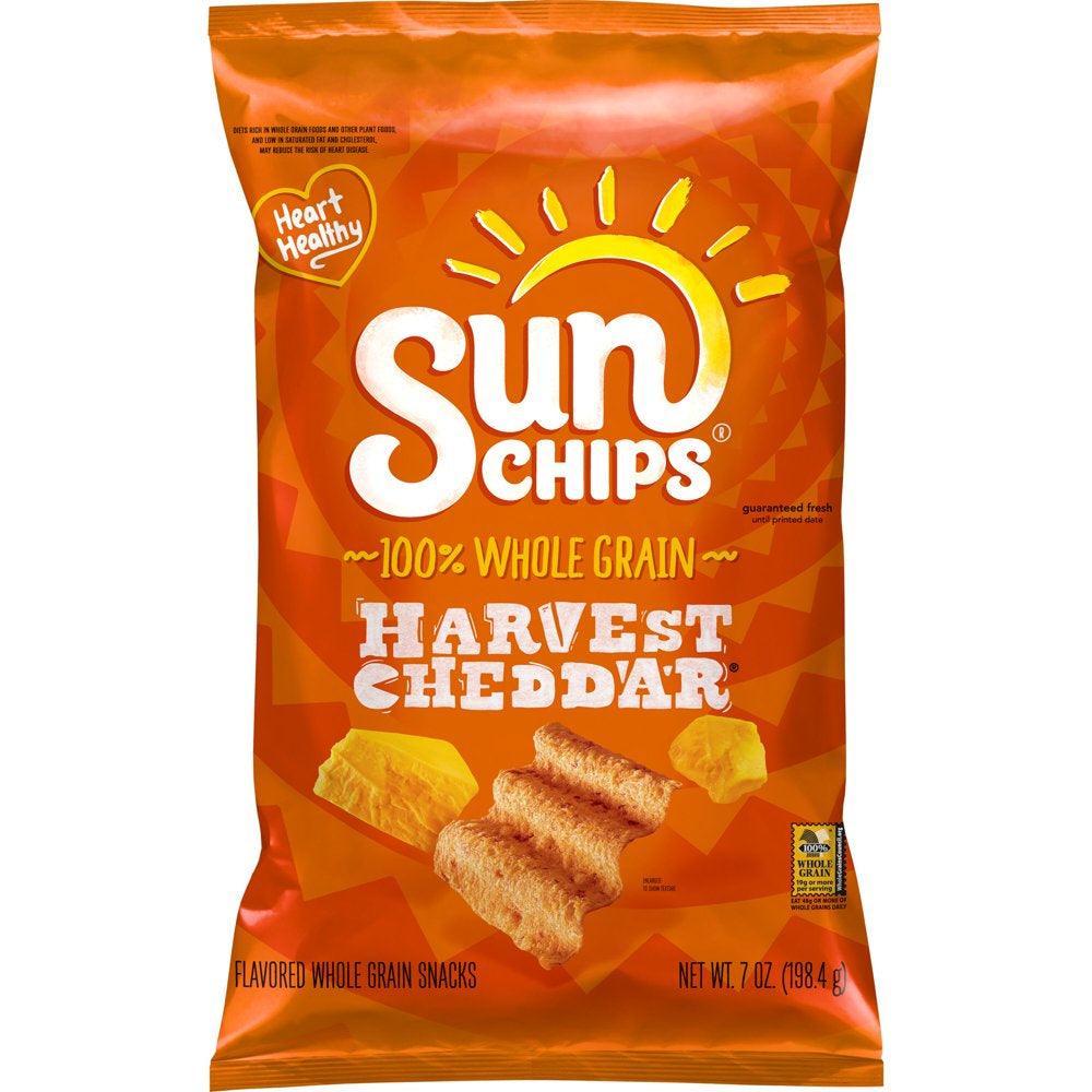 Sunchips Harvest Cheddar Flavored Whole Grain Snacks, 7 Oz. Bag