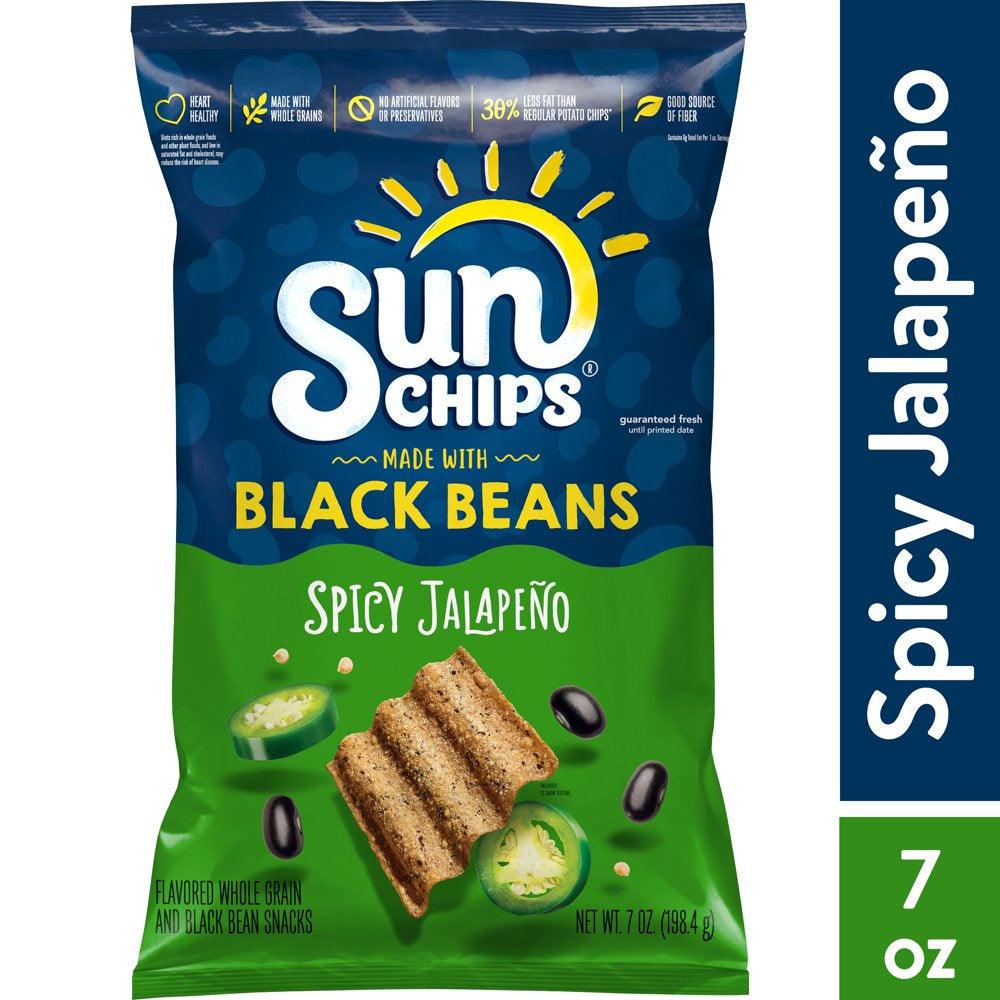 Sunchips Whole Grain Snacks, Black Bean Spicy Jalapeno, 7 Oz