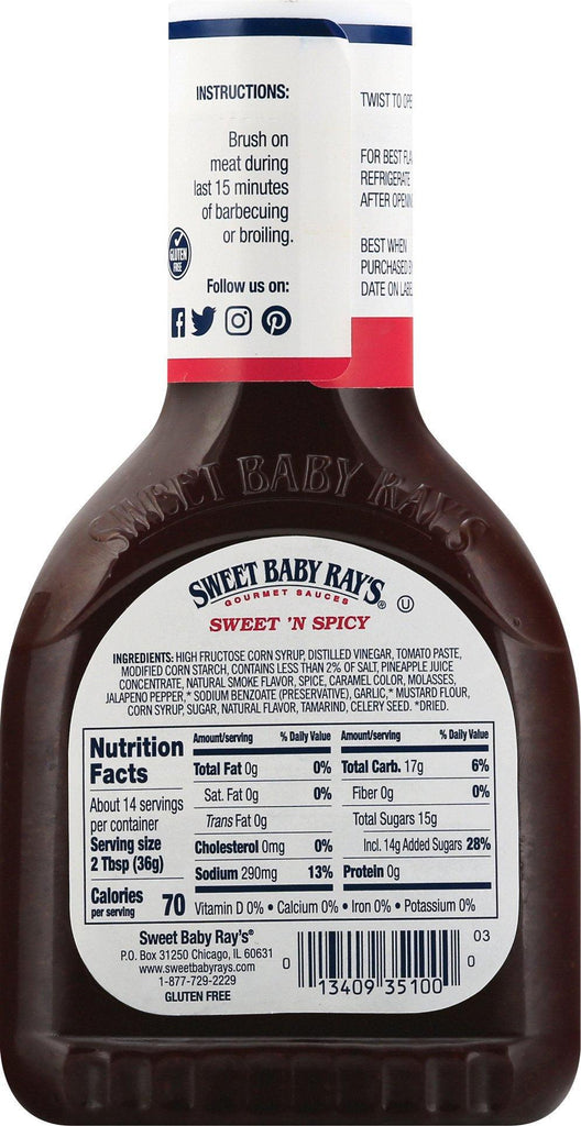 Sweet 'N Spicy BBQ Sauce, 18 Oz.