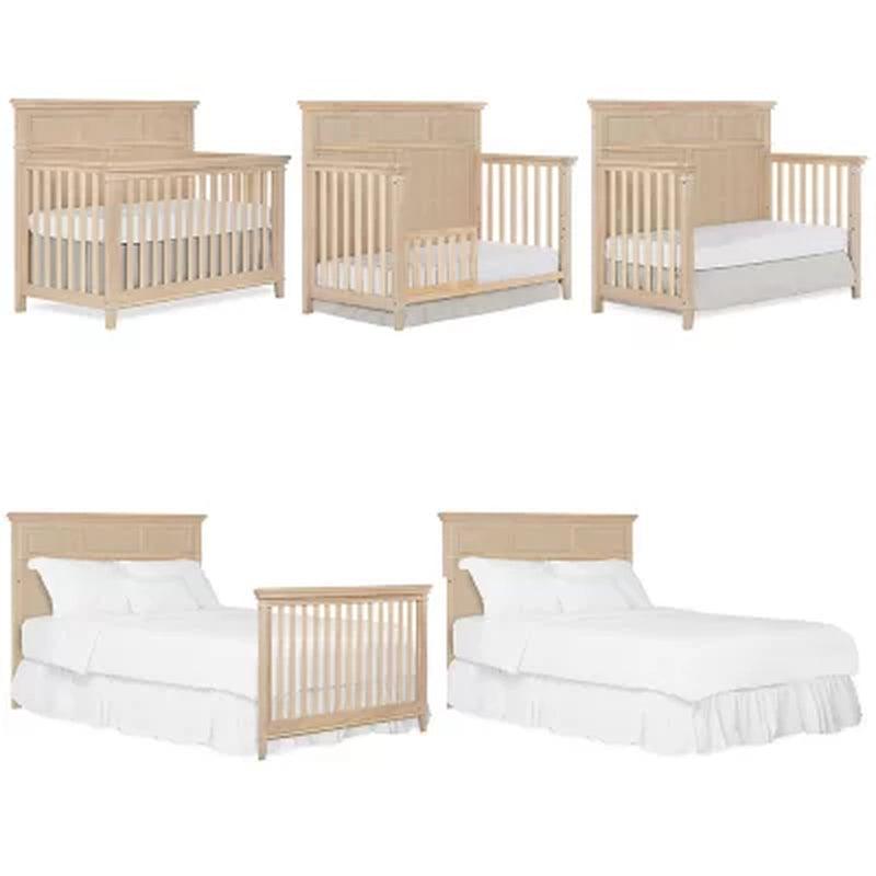 Sweetpea Baby Dover 4-In-1 Convertible Crib, Vintage White Oak