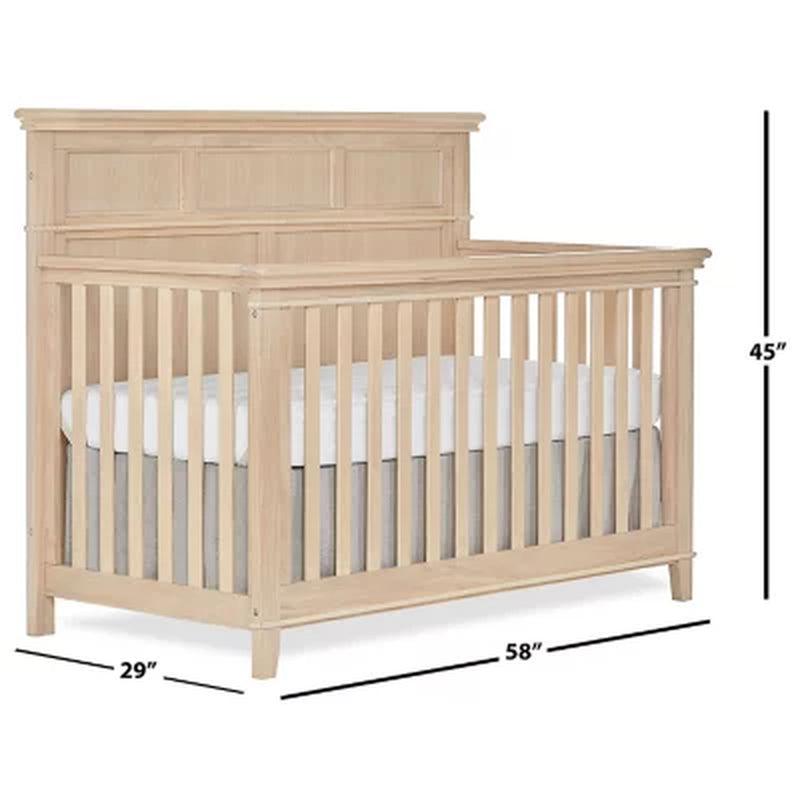 Sweetpea Baby Dover 4-In-1 Convertible Crib, Vintage White Oak