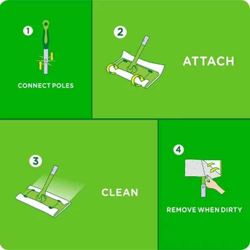 Swiffer Sweeper Dry + Wet Sweeping Kit (1 Sweeper, 14 Dry Cloths, 6 Wet Cloths)