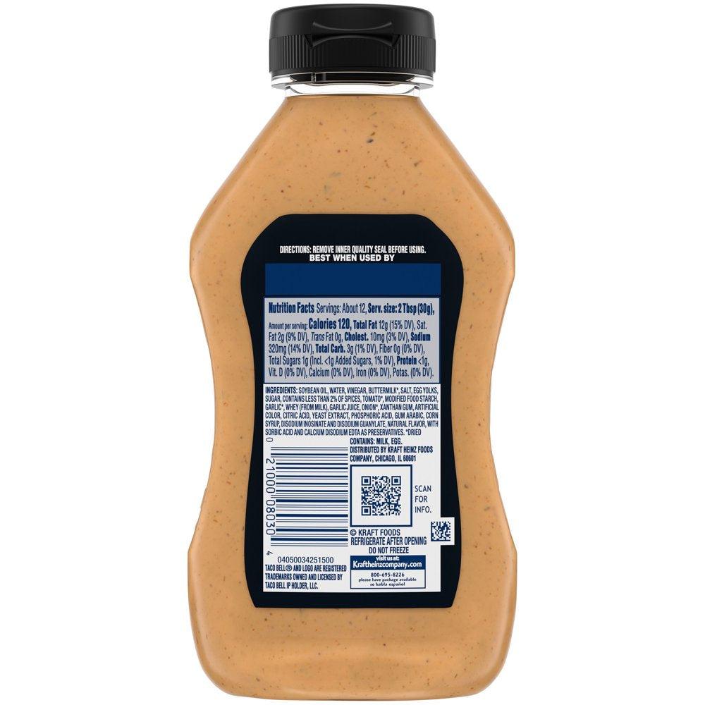 Taco Bell Creamy Spicy Ranchero Sauce, 12 Fl. Oz. Bottle