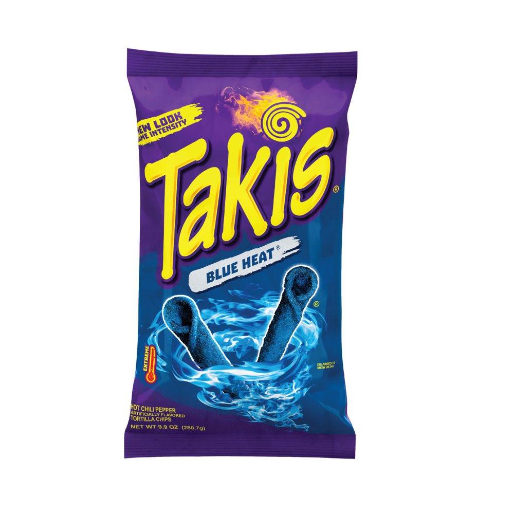 Takis Blue Heat Rolls 9.9 Oz Bag, Hot Chili Pepper Flavored Spicy Tortilla Chips